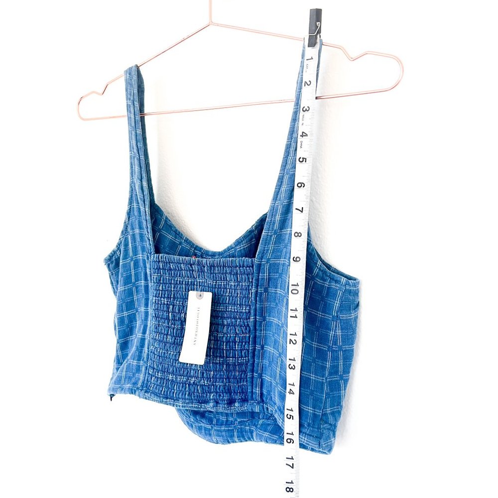NWT anthropologie / pilcro cotton corset tank blue M - Picture 5 of 9